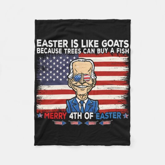 Lustiger Joe Biden Frohe 4. Ostern-Design Vierte Fleecedecke (Vorderseite)
