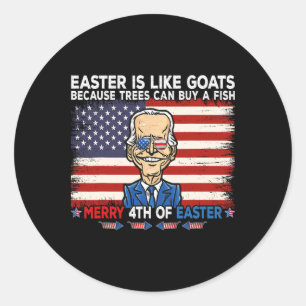 Lustiger Joe Biden Frohe 4. Ostern-Design-Vierte Runder Aufkleber