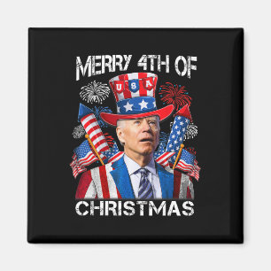Lustiger Joe Biden Frohe 4. Weihnachten 4. Juli Magnet