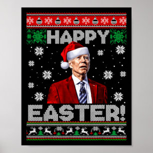 Lustiger Joe Biden Frohe Ostern Hässlicher Weihnac Poster