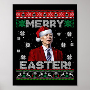 Lustiger Joe Biden Frohe Ostern Hässlicher Weihnac Poster