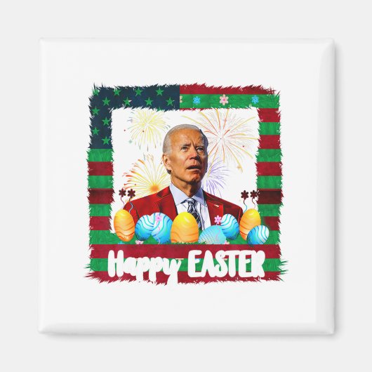 Lustiger Joe Biden Frohe Ostern Verwirrt 4. Juli  Magnet (Vorne)