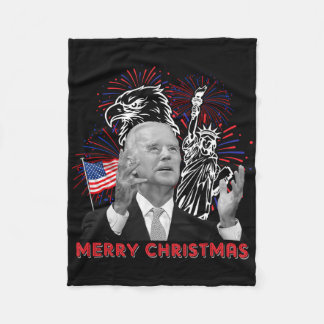 Lustiger Joe Biden Frohe Weihnachten im Juli USA-F Fleecedecke
