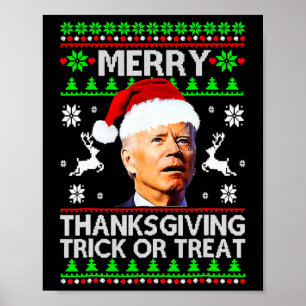 Lustiger Joe Biden Frohes Erntedankfest Süßigkeite Poster