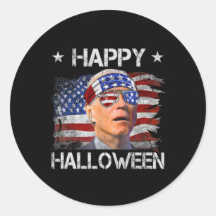 Lustiger Joe Biden Vierter 4. Juli Frohes Hallowee Runder Aufkleber