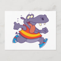 lustiger Joggen Hippo Läufer Cartoon