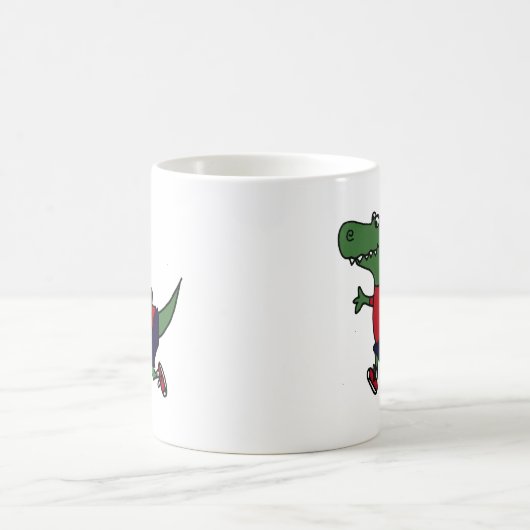 Lustiger Joggen Trex Dinosaurier Kaffeetasse (Mittel)