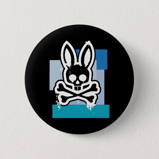 Lustiger Jolly Roger Bunny Schädel Kreuzknochen Os Button (Vorderseite)