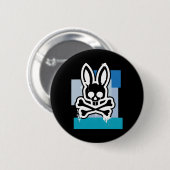 Lustiger Jolly Roger Bunny Schädel Kreuzknochen Os Button (Vorne & Hinten)