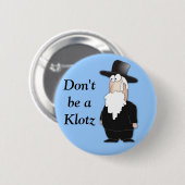 Lustiger jüdischer Rabbiner - cooler Cartoon Button (Vorne & Hinten)