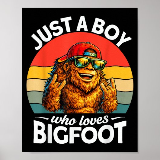 Lustiger Junge, der Bigfoot Männer Kids Sasquatch Poster (Vorne)