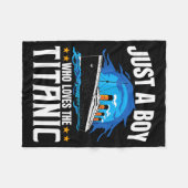 Lustiger Junge liebt Titanic Fleecedecke (Vorderseite (Horizontal))
