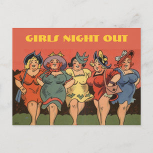 lustiger Junggeselinnen-Abschied, Brautparty, hen  Einladungspostkarte