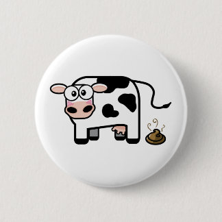 Lustiger kackender Kuh-Knopf Button