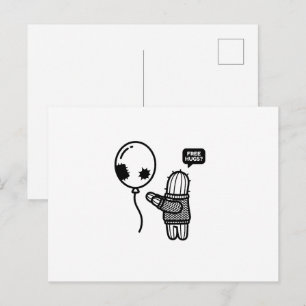 Lustiger Kactus Kostenlose Umarmungen Sarkastische Postkarte