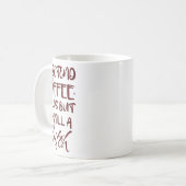 Lustiger Kaffee hilft, sarkastischer Morgen, Fußba Kaffeetasse (Vorderseite Links)