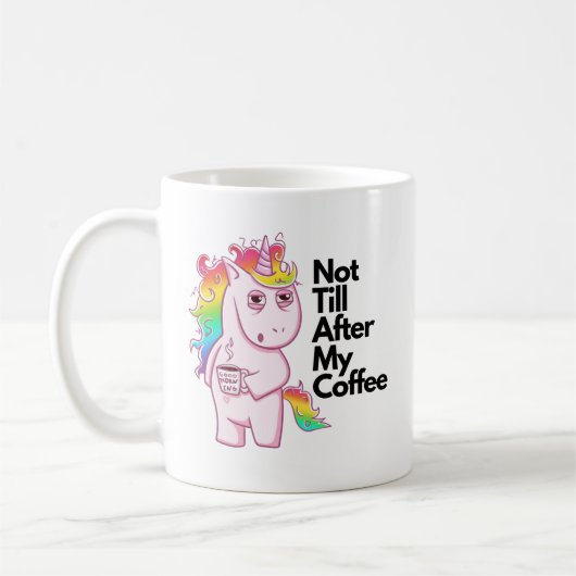 Lustiger Kaffee-Liebhaber-Tassen-RegenbogenUnicorn Kaffeetasse (Links)