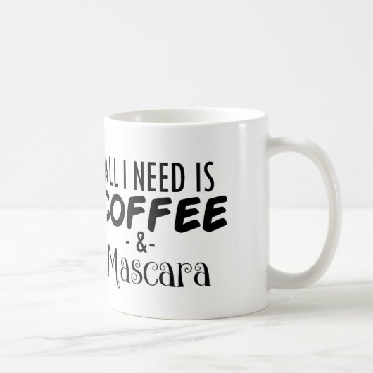 Lustiger Kaffee & Mascara Kaffeetasse (Rechts)