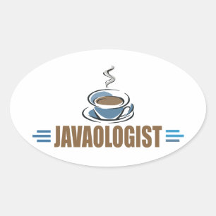 Lustiger Kaffee Ovaler Aufkleber