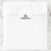 Lustiger Kaffee Quadratischer Aufkleber (Tasche)