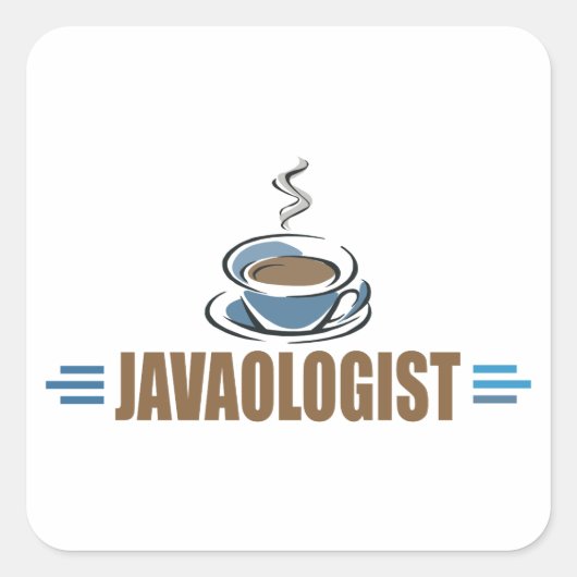 Lustiger Kaffee Quadratischer Aufkleber (Vorderseite)