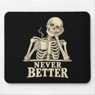 Lustiger Kaffee Skelett Gothic Halloween Koffein Mousepad