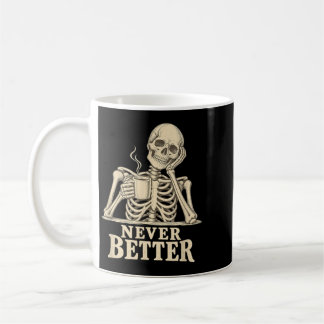 Lustiger Kaffee-Skelett-Gotik-Halloween-Koffein Kaffeetasse