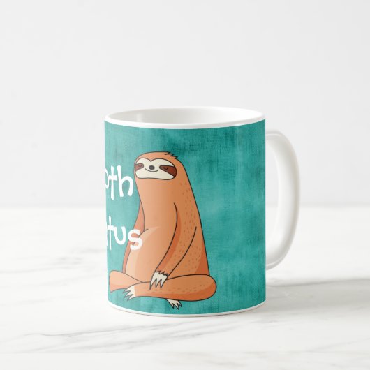 Lustiger Kaffee-Tasse w müder Slothfronten- u. Kaffeetasse (VorderseiteRechts)