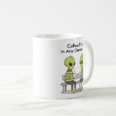 Lustiger Kaffee und Aliens Kaffeetasse (VorderseiteRechts)