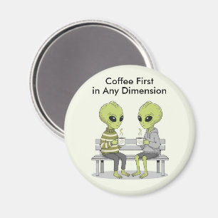 Lustiger Kaffee und Aliens Magnet