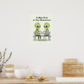 Lustiger Kaffee und Außerirdische Poster (Küche)