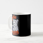 Lustiger Kaffee und Gepard Retro Vintage Tier Kaffeetasse (Vorderseite Links)