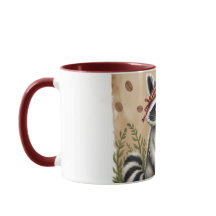 Lustiger Kaffeebecher mit Waschbär und Aufschrift