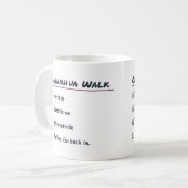Lustiger Kaffeebecher 'Pullover an, rausgehen, abl Kaffeetasse (Vorderseite Links)