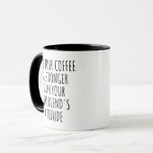 Lustiger Kaffeebecher Stärker als Freundin Geschen Tasse (Vorderseite Links)