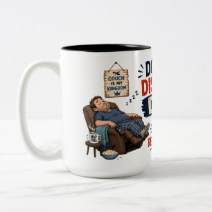 Lustiger Kaffeebecher 'Vater im maximalen Zurückle Zweifarbige Tasse