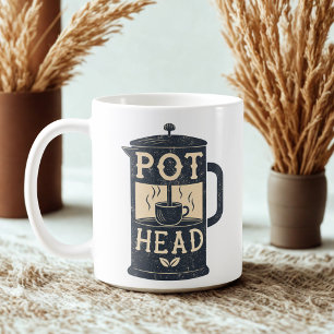 Lustiger Kaffeekannen-Kopf Kaffee  Kaffeetasse