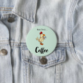 Lustiger Kaffeetaster mit Huhn Button (Beispiel)