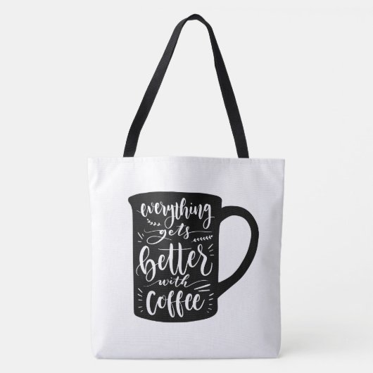 Lustiger Kaffeetrinker Java, Latte Koffein Zitat Tasche (Vorderseite)