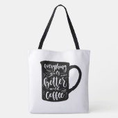 Lustiger Kaffeetrinker Java, Latte Koffein Zitat Tasche (Rückseite)