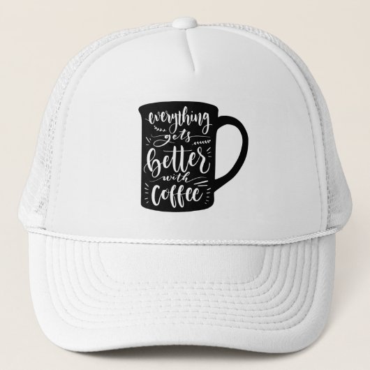 Lustiger Kaffeetrinker Java, Latte Koffein Zitat Truckerkappe (Vorderseite)