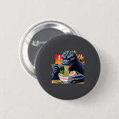 Lustiger Kaiju, der Ramen isst, japanischer Monste Button (Vorne & Hinten)