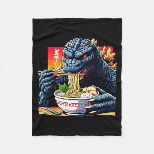 Lustiger Kaiju, der Ramen isst, japanischer Monste Fleecedecke