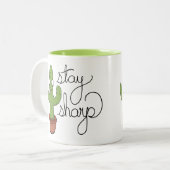 Lustiger Kaktus bleibe scharfe Kaffee-Tasse Zweifarbige Tasse (Vorderseite Links)