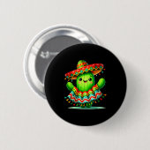 Lustiger Kaktus Poncho cinco de mayo Jungen Kinder Button (Vorne & Hinten)
