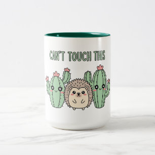 Lustiger Kaktus und Waldmurmeltier Zweifarbige Tasse