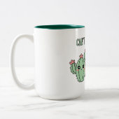 Lustiger Kaktus und Waldmurmeltier Zweifarbige Tasse (Links)