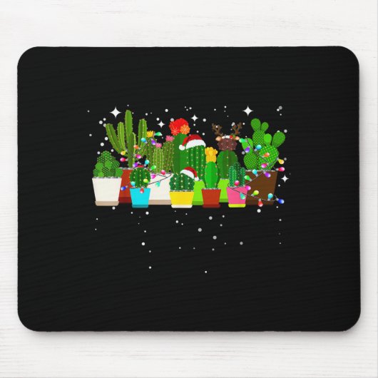 Lustiger Kaktus-Weihnachtsbaum Mousepad (Vorne)