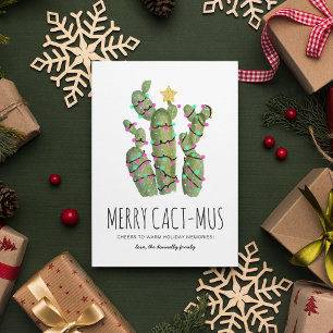 Lustiger Kaktus Weihnachtsfeiertag Feiertagskarte