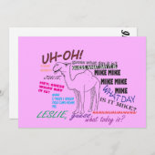 lustiger KamelbuckeltagesAbschluss Einladung (Vorne/Hinten)